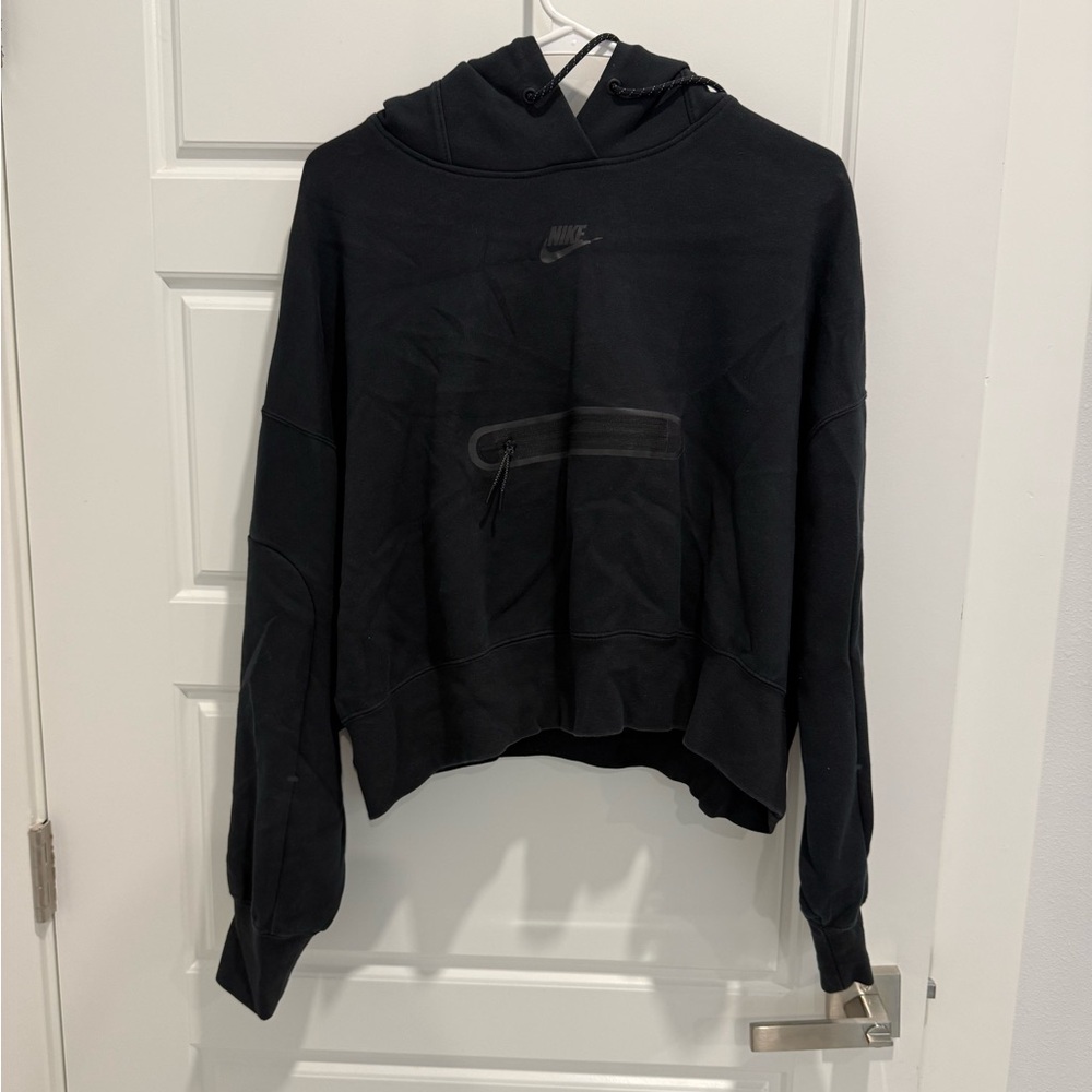 Nike Women's Black Cropped Hoodie